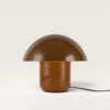 Javera - Mushroom lamp 25 cm - Dressoir lamp - E14 fitting - Bruin metaal - Met aan/uit-schakelaar | LUSENZ