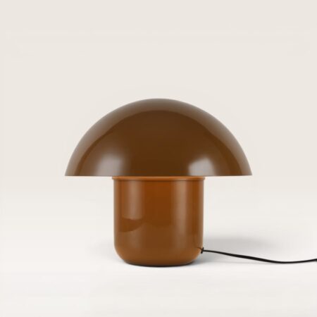 Javera - Mushroom lamp 25 cm - Dressoir lamp - E14 fitting - Bruin metaal - Met aan/uit-schakelaar | LUSENZ