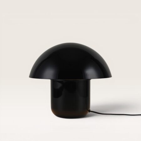 Javera - Mushroom lamp 25 cm - Dressoir lamp - Zwart metaal - E14 fitting - Met aan/uit-schakelaar | LUSENZ
