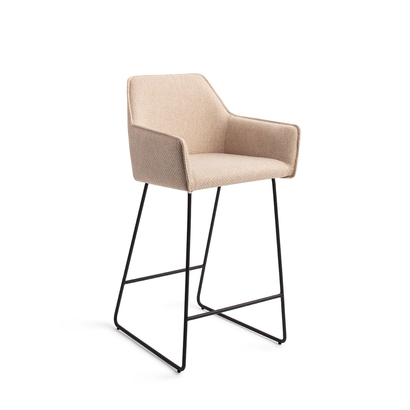 Jesper Home Barkruk Hofu Slide Black - Wild Walnut (zithoogte 65cm) | Jesper Home