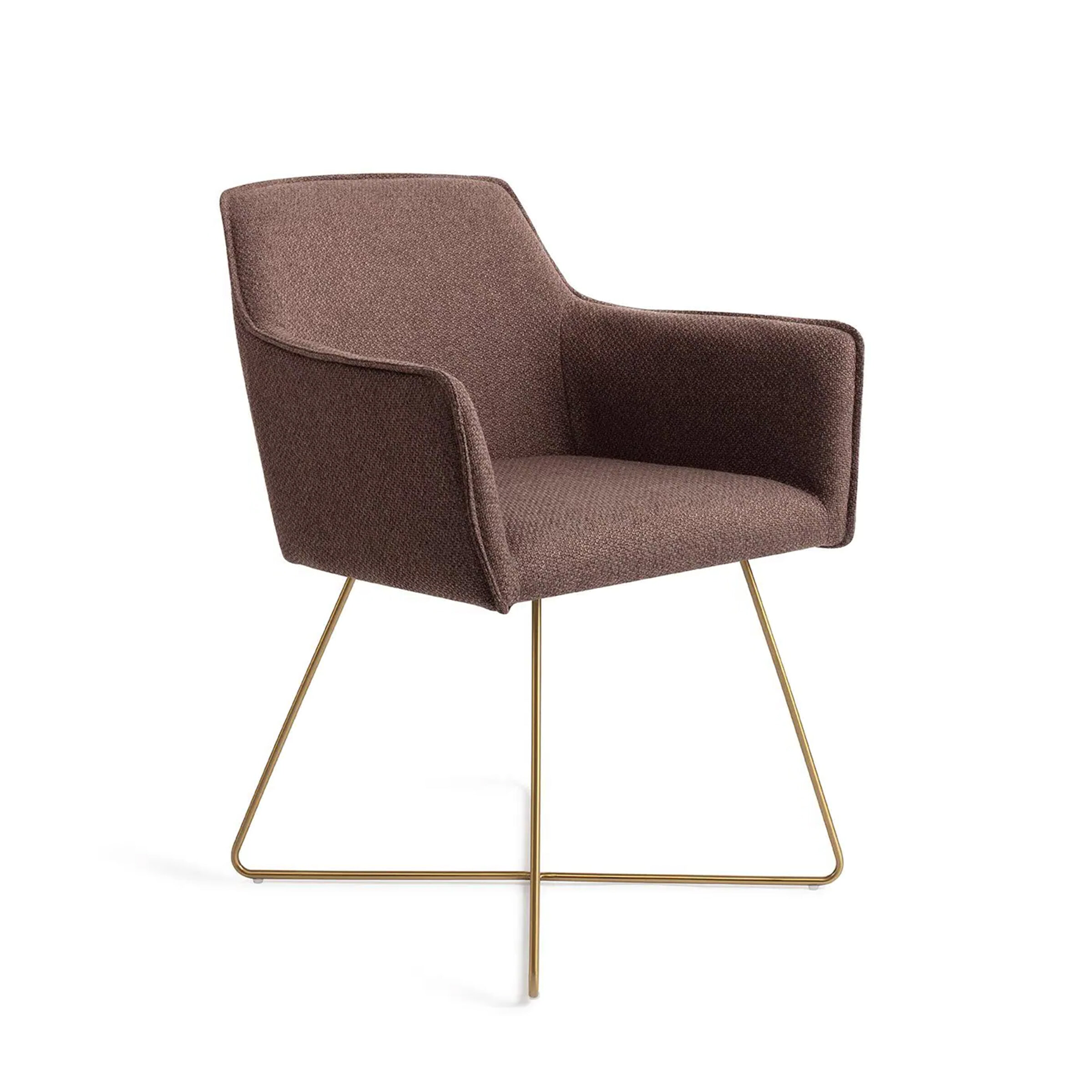 Jesper Home Eetkamerstoel Hofu Cross Gold - Potters Clay | Jesper Home