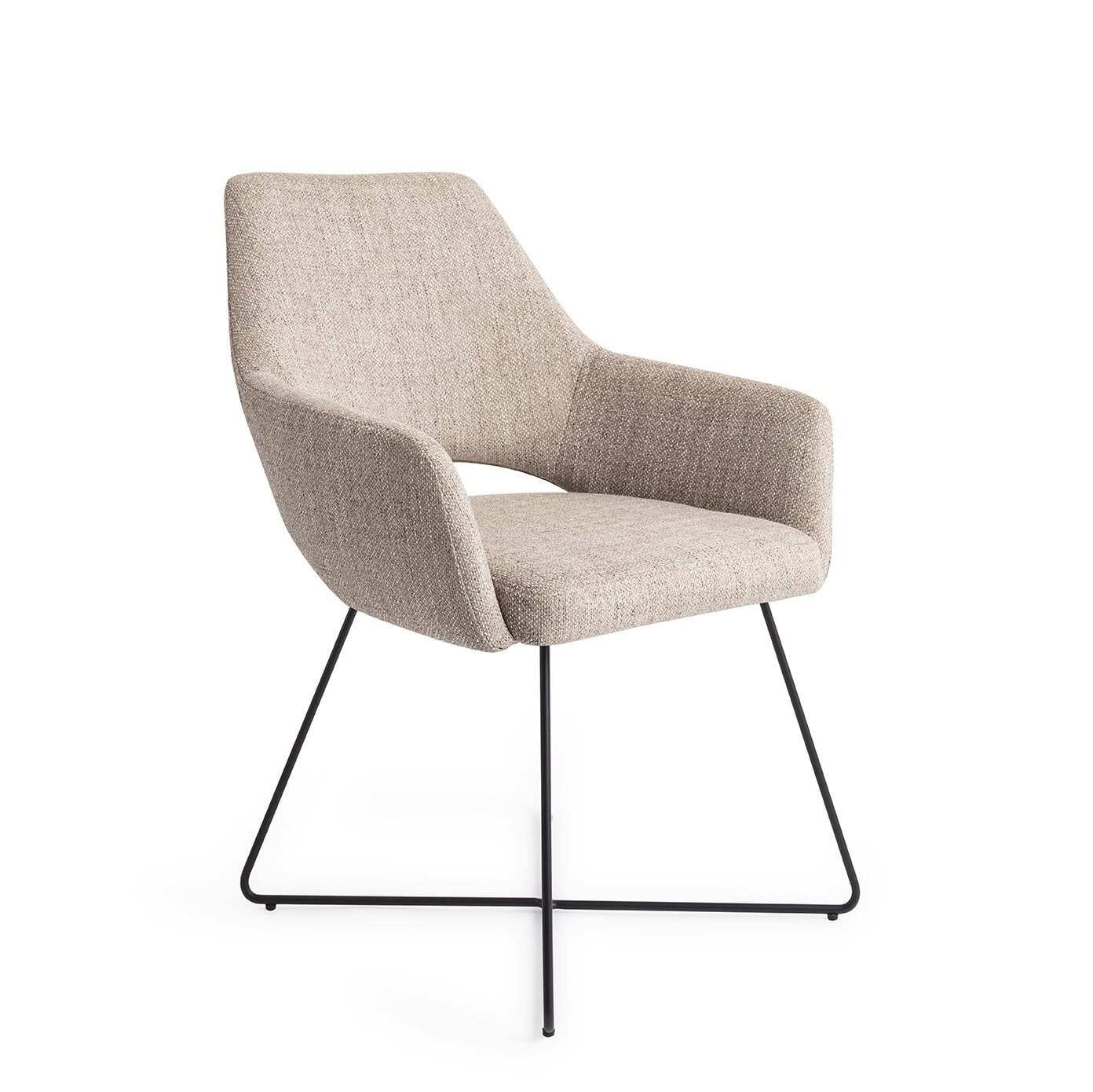 Jesper Home Eetkamerstoel Yanai Cross Black - Biscuit Beach | Jesper Home