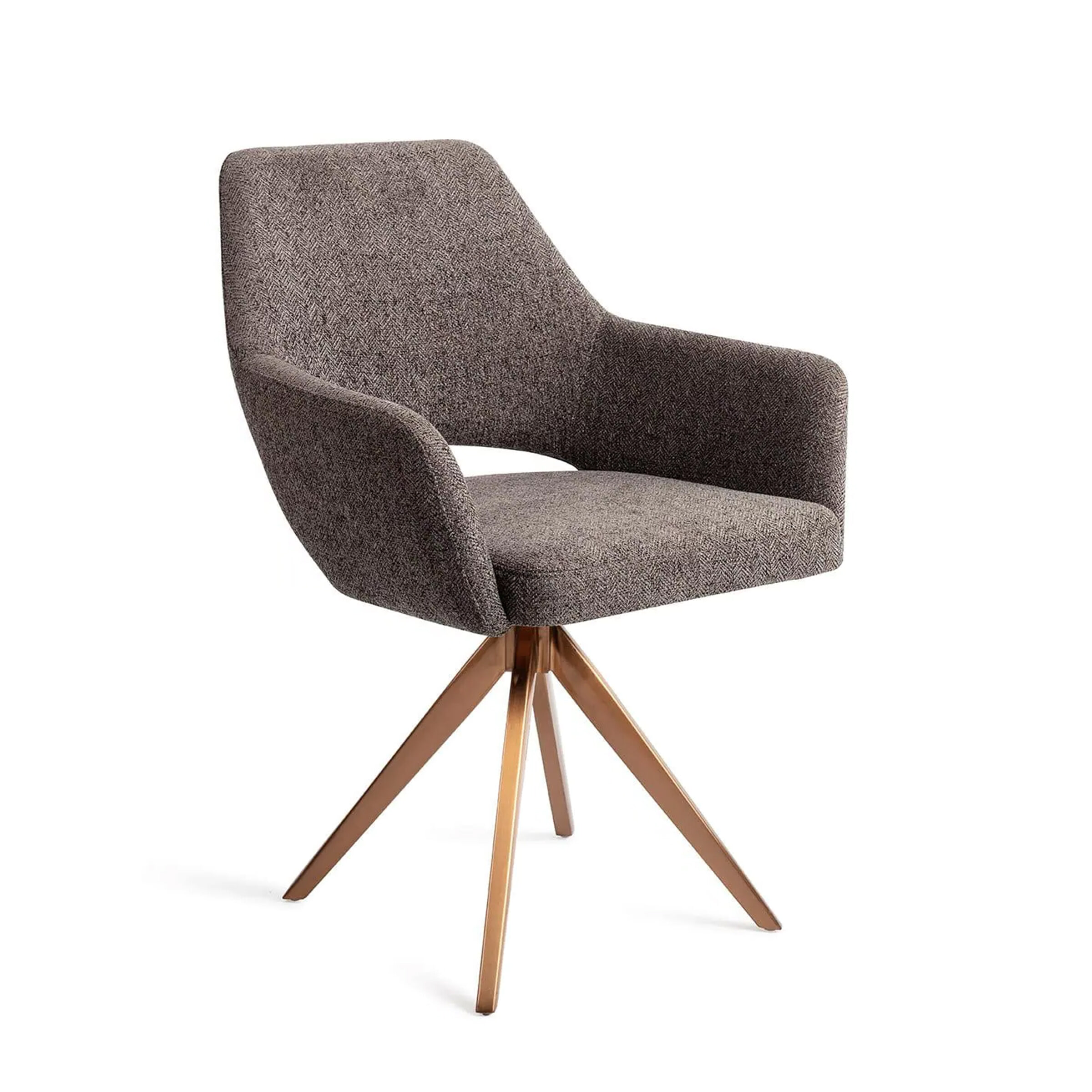 Jesper Home Eetkamerstoel Yanai Turn Rose Gold - Amazing Grey | Jesper Home