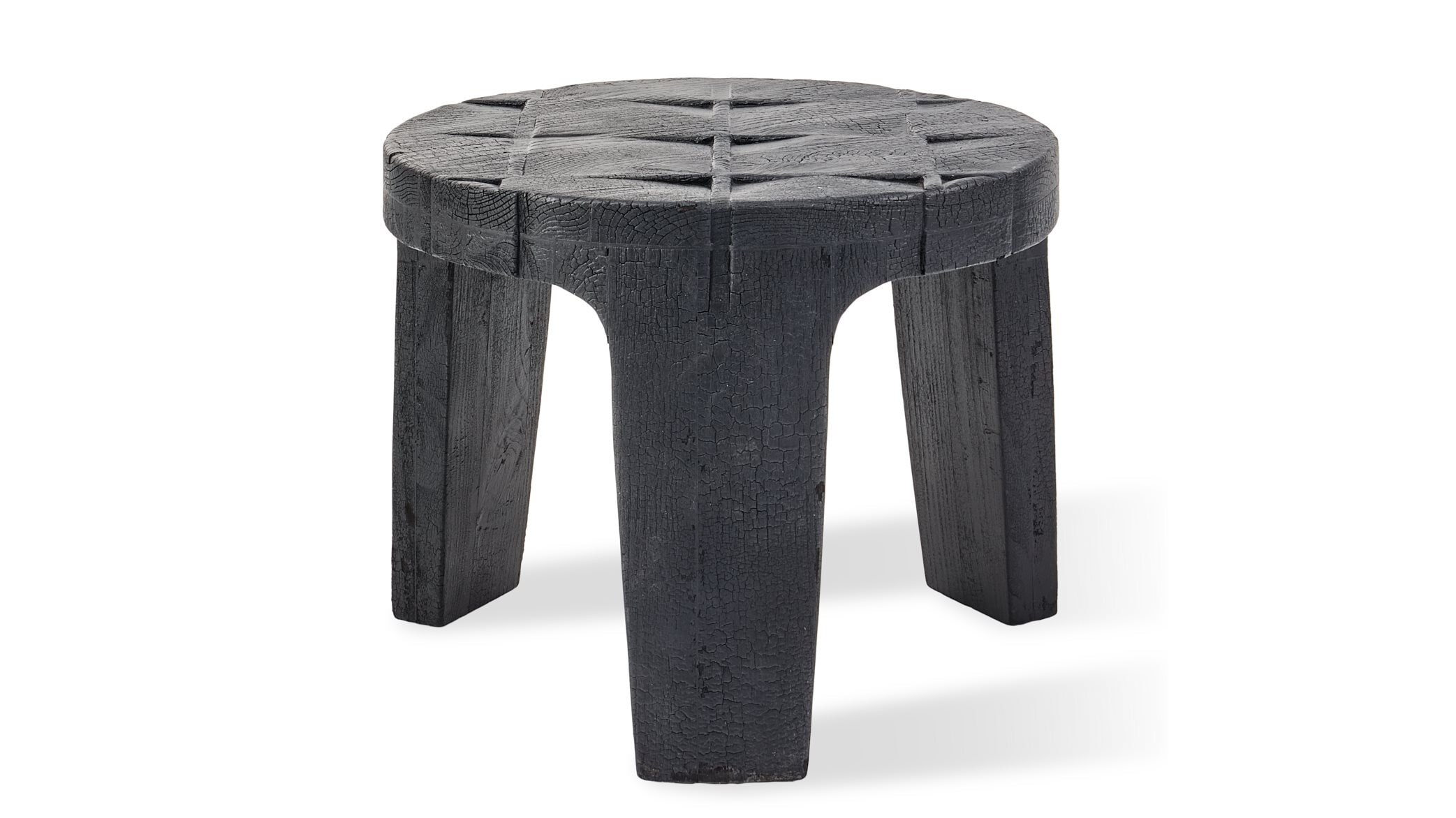Jesper Home Ronde Bijzettafel Kartano Gebrand hout