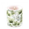Kaars Jungle bladeren wit M |