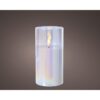 Kaars LED in glas iriserend 15cm | Lumineo