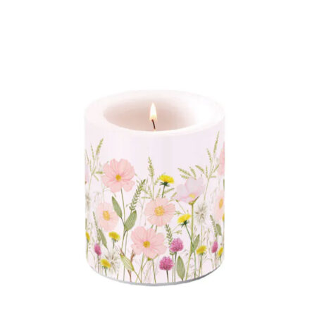 Kaars Pastel Flowers Pink S | Ambiente