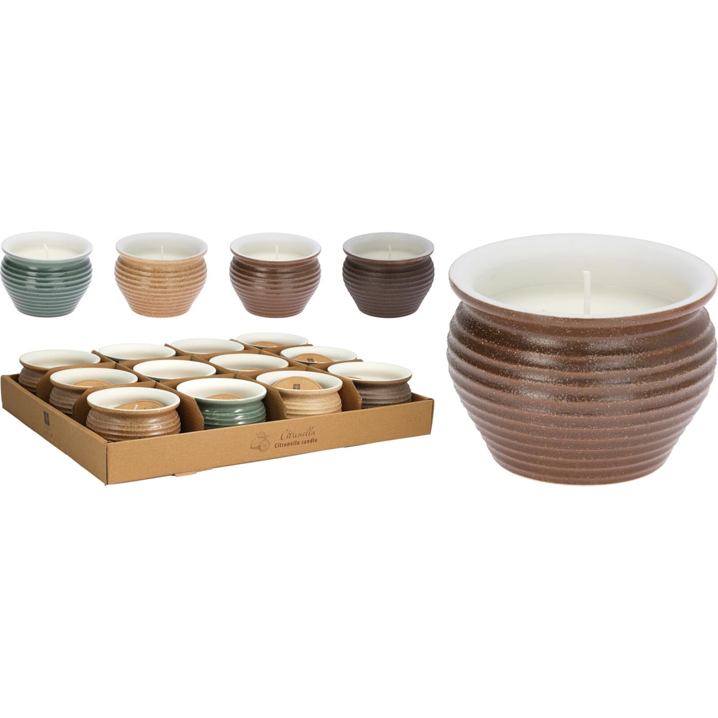 Kaars citronella in pot ribbel | Pro Garden