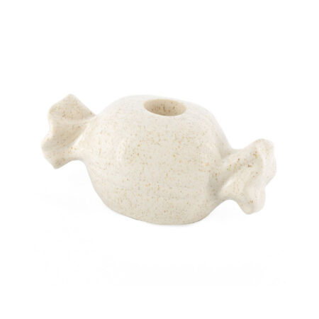 Kaarsenstandaard Aardewerk snoepje beige | Homebound