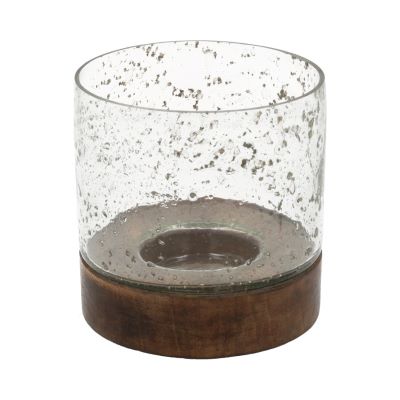 Kaarshouder bubbelglas H13D13 Zwart | HBX natural living