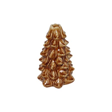 Kaarshouder everlands kunstkerstboom bruin Ø11xH19cm | Countryfield
