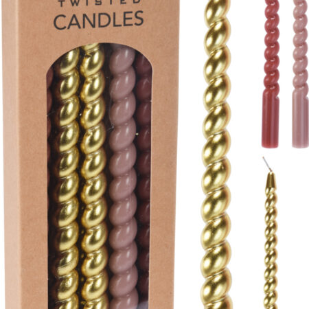 Kaarsjes gedraaid mini 17cm set a 10 | Home & Styling