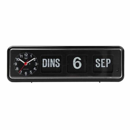 Kalenderklok analoog BQ-38 | Zwart | Senioren klok | Dementie klok | Dag
