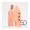Kandelaar Huis 12x8x24cm beigerood | Season Inspired Decoration