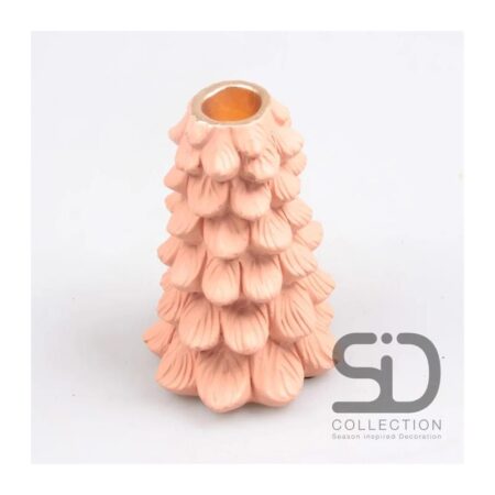 Kandelaar everlands kunstkerstboom 10x10x15 beigerood | Season Inspired Decoration