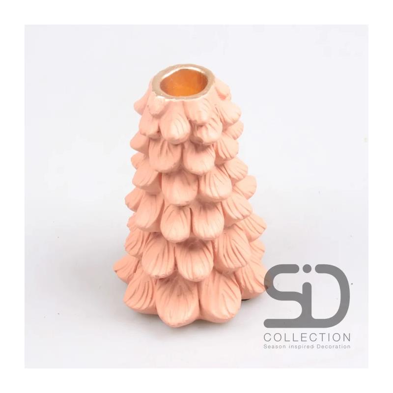 Kandelaar everlands kunstkerstboom 10x10x15 beigerood | Season Inspired Decoration