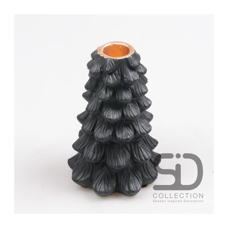 Kandelaar everlands kunstkerstboom 10x10x15 zwart | Season Inspired Decoration