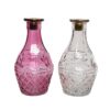 Kandelaar glas Ø10-H18.5cm roze of lila | Decoris