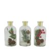 Kandelaar glas met kerstdeco 8x8x16cm | Dijk Natural Collections