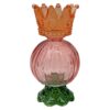 Kandelaar met kroon oranje 8x15