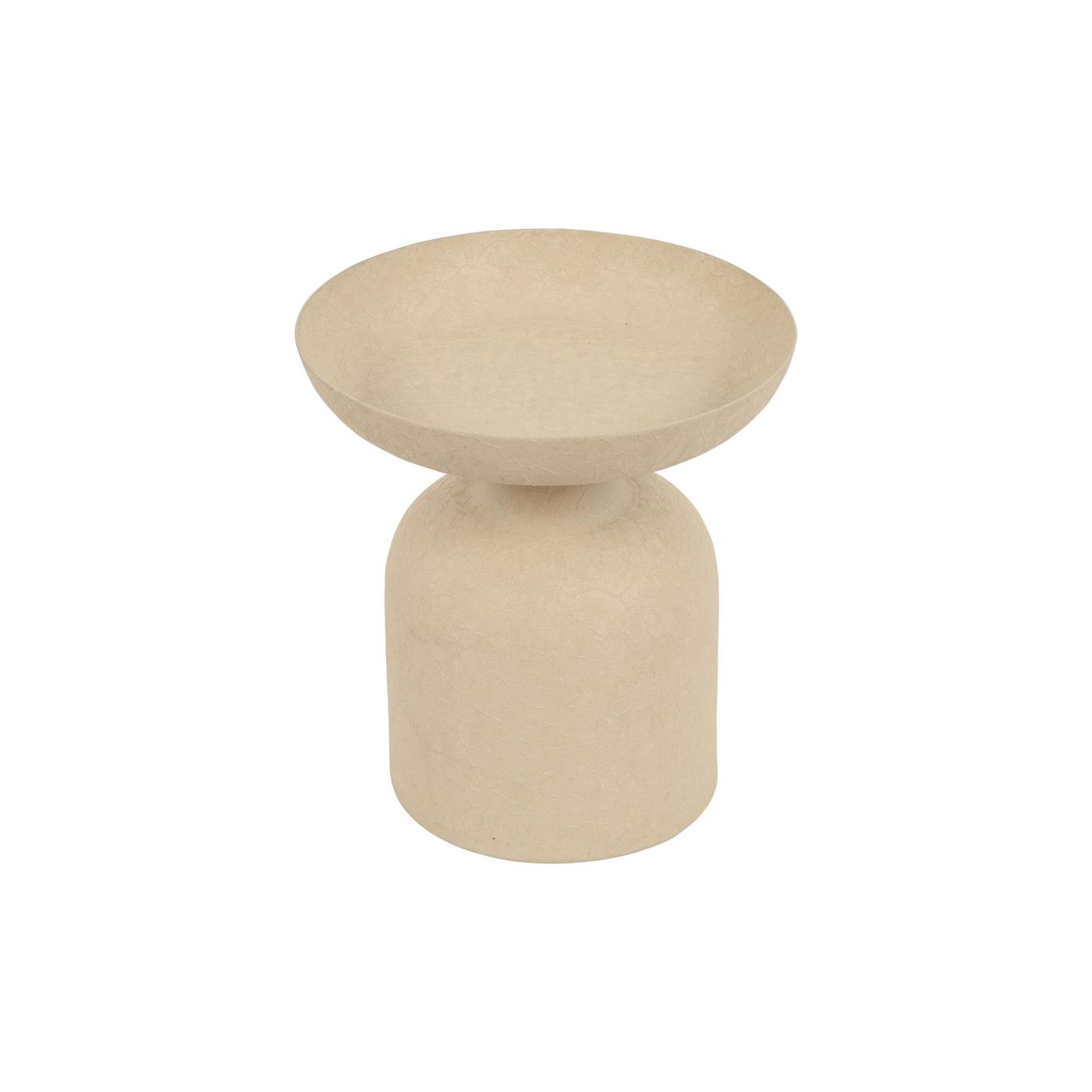 Kandelaar op voet beige 10x10x11cm | Countryfield