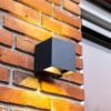 Kansas Dimbare LED Wandlamp - Antraciet - 7 Watt 720lm - 3000K warm wit - IP65 Waterdicht - Up & Downlight - Voor Binnen en Buiten - 30.000 Branduren | HOFTRONIC