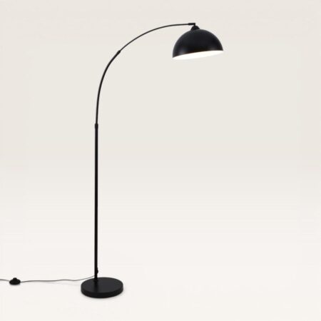 Karian - Zwarte Staande lamp Metaal 180 cm - Modern design - Woonkamer lamp - Mat - E27 fitting - Met voetschakelaar | LUSENZ
