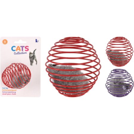 Kattenspeelgoed bal metaal met muis 6cm | Cats Collection