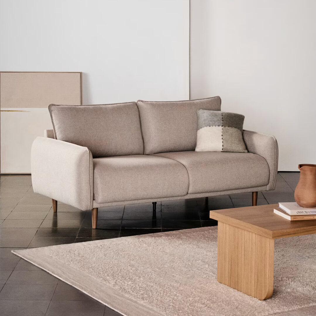 Kave Home 2-zits Bank Carlota Structuurstof - Beige | Kave Home