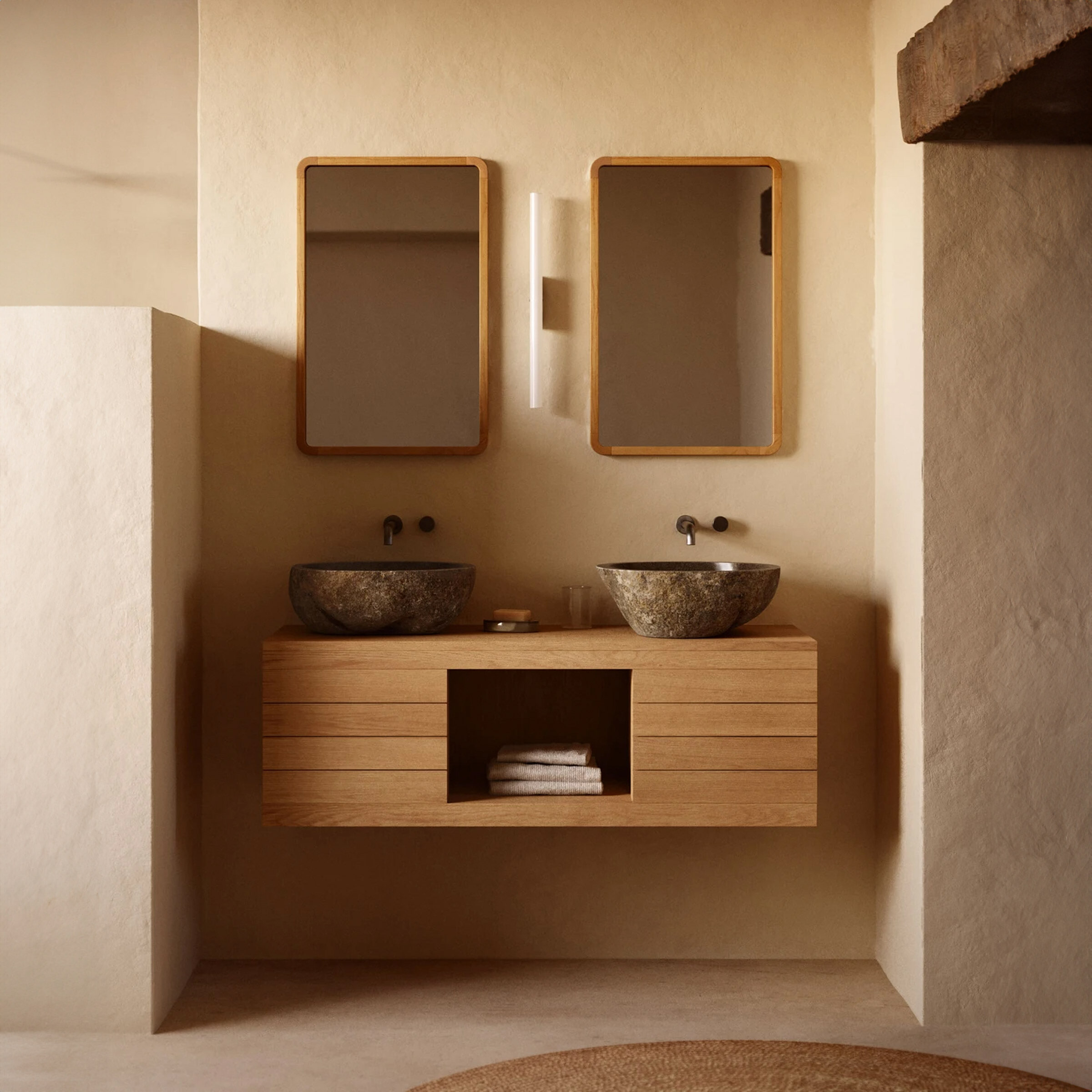 Kave Home Badkamermeubel Kenta Teakhout - Naturel (excl. waskom) | Kave Home