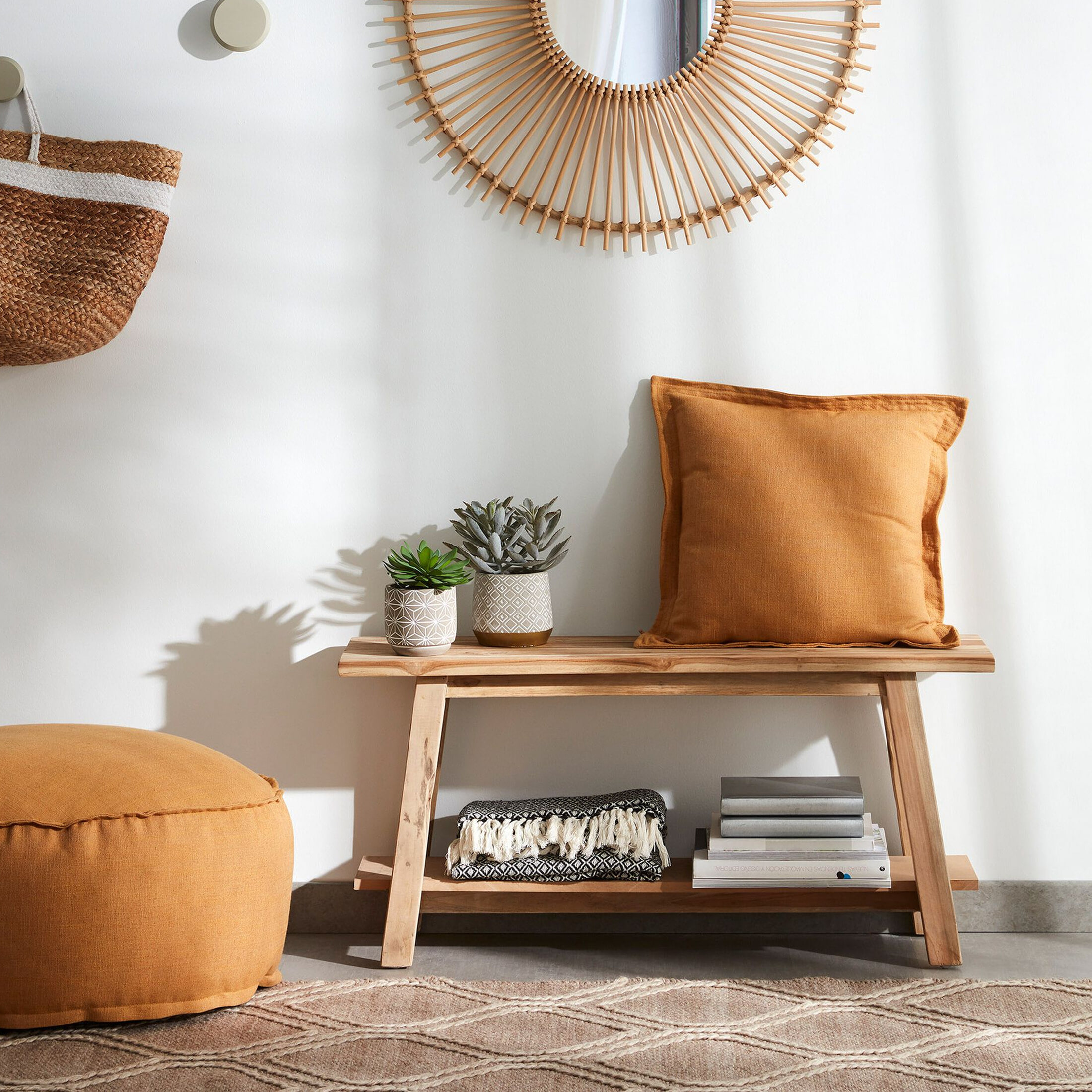 Kave Home Bankje Safara Teakhout