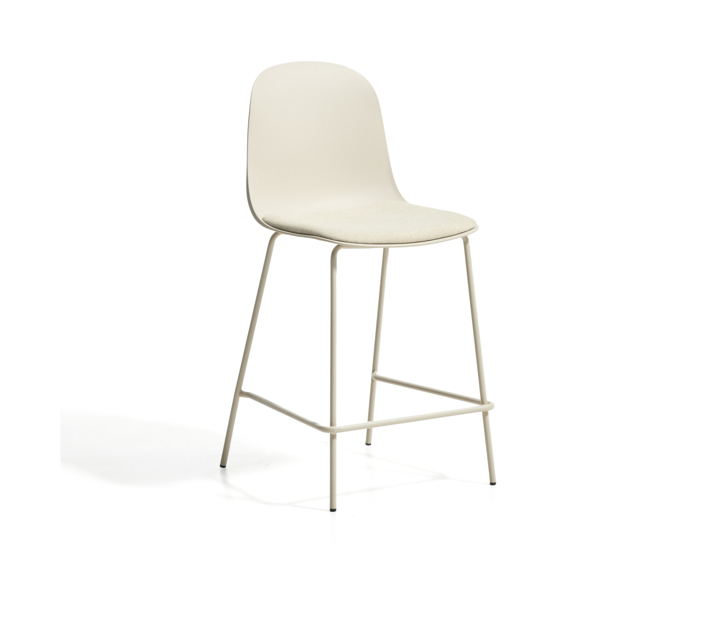 Kave Home Barkruk Debari Chenille en kunststof - Beige (zithoogte 65cm) | Kave Home
