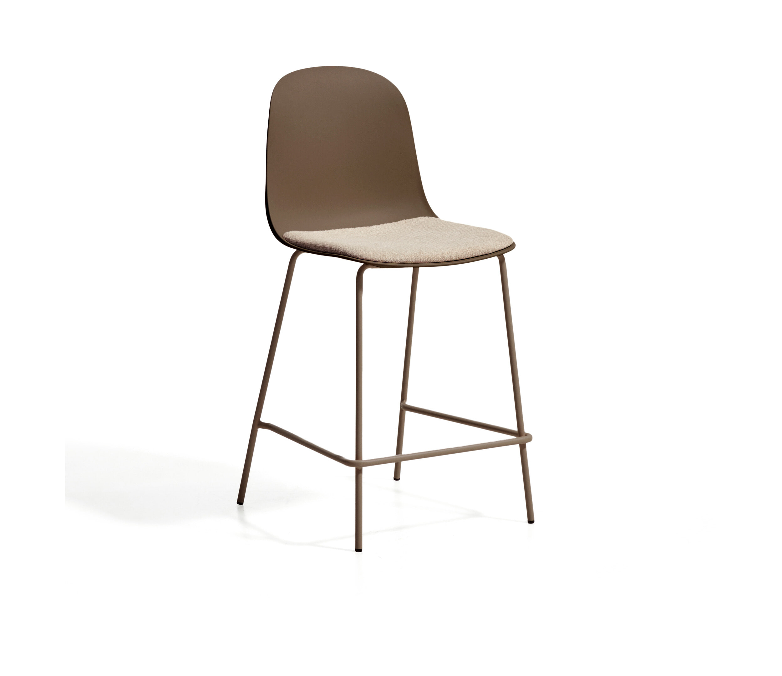Kave Home Barkruk Debari Chenille en kunststof - Bruin (zithoogte 65cm) | Kave Home
