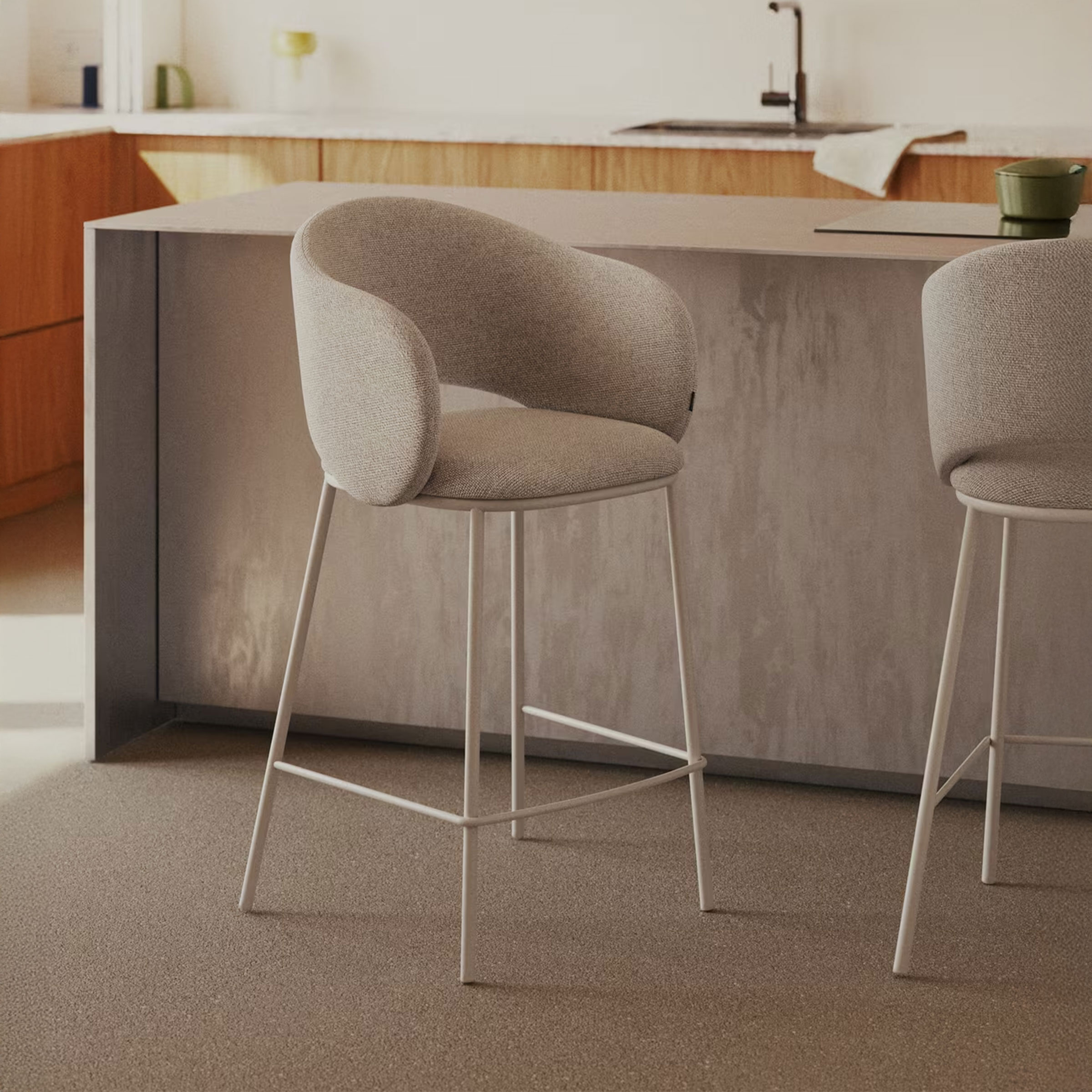 Kave Home Barkruk Maina - Beige (zithoogte 65cm) | Kave Home