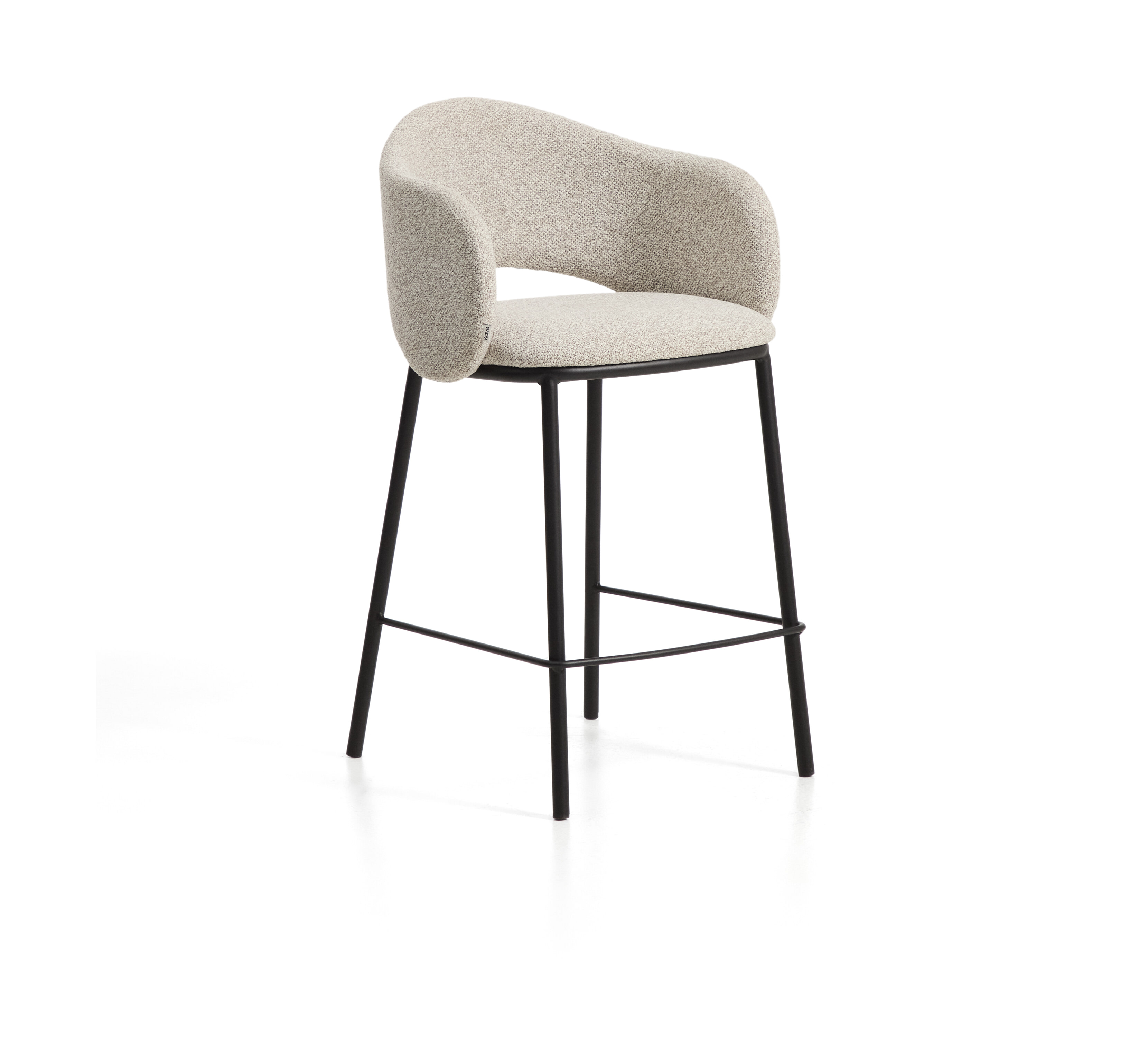 Kave Home Barkruk Maina Chenille - Beige (zithoogte 65cm)