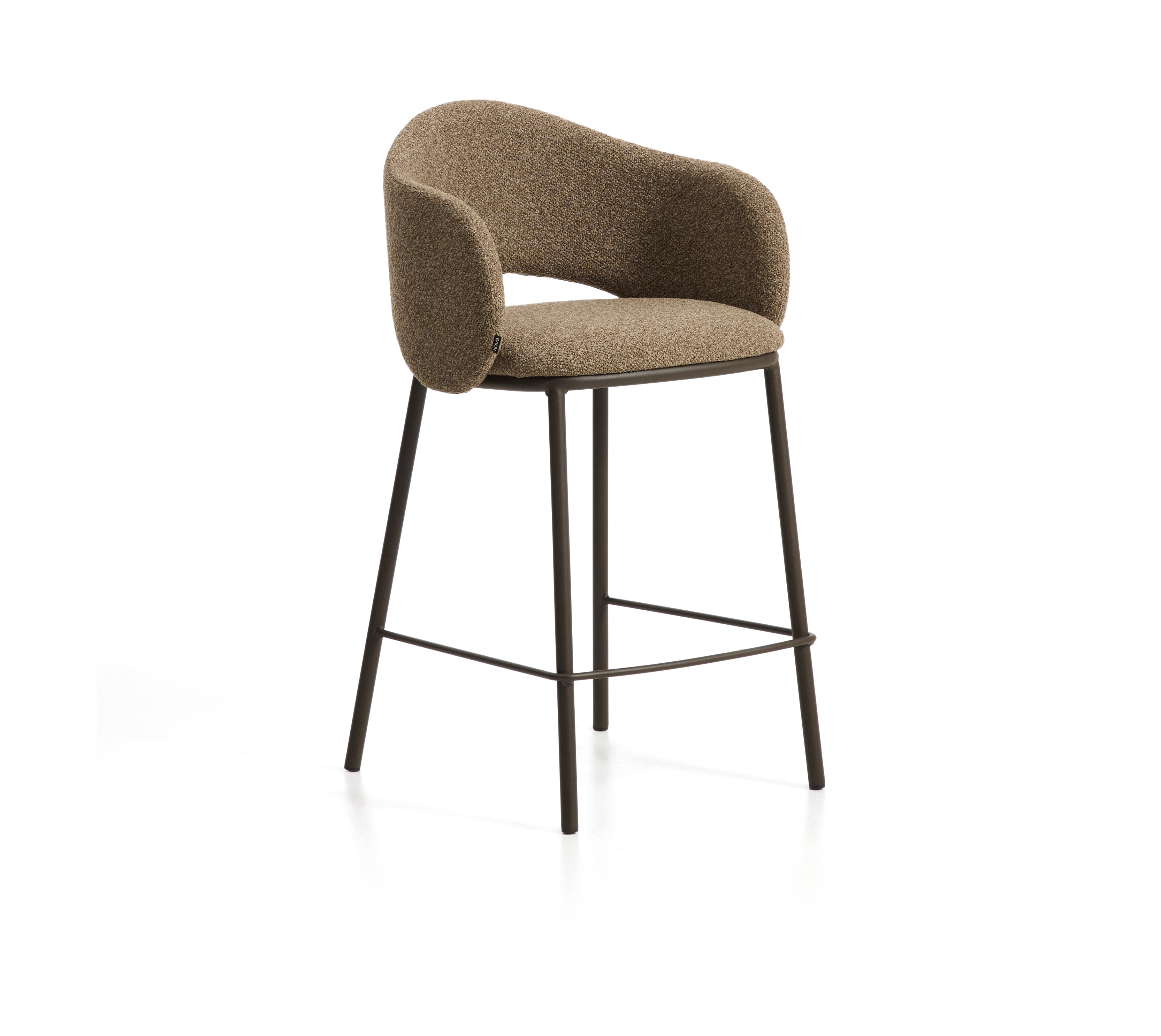 Kave Home Barkruk Maina Chenille - Bruin (zithoogte 65cm) | Kave Home