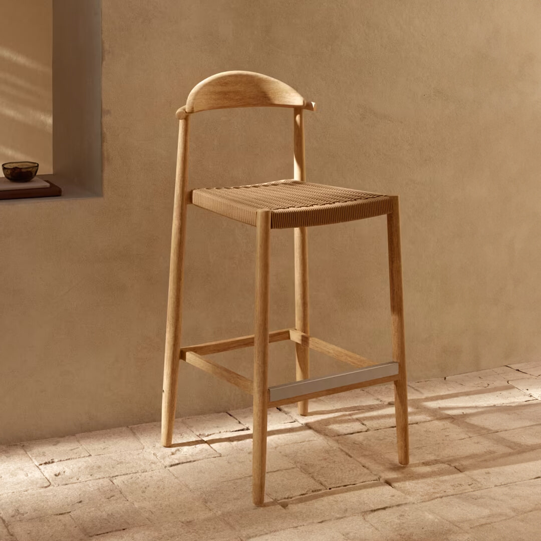 Kave Home Barkruk Nina - Beige (zithoogte 76cm) | Kave Home