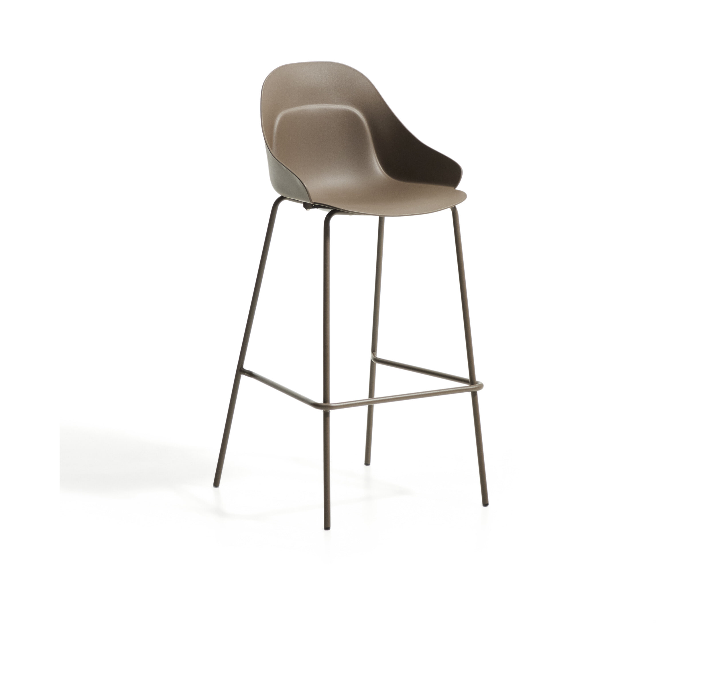 Kave Home Barkruk Sanile Kunststof - Bruin (zithoogte 74cm) | Kave Home