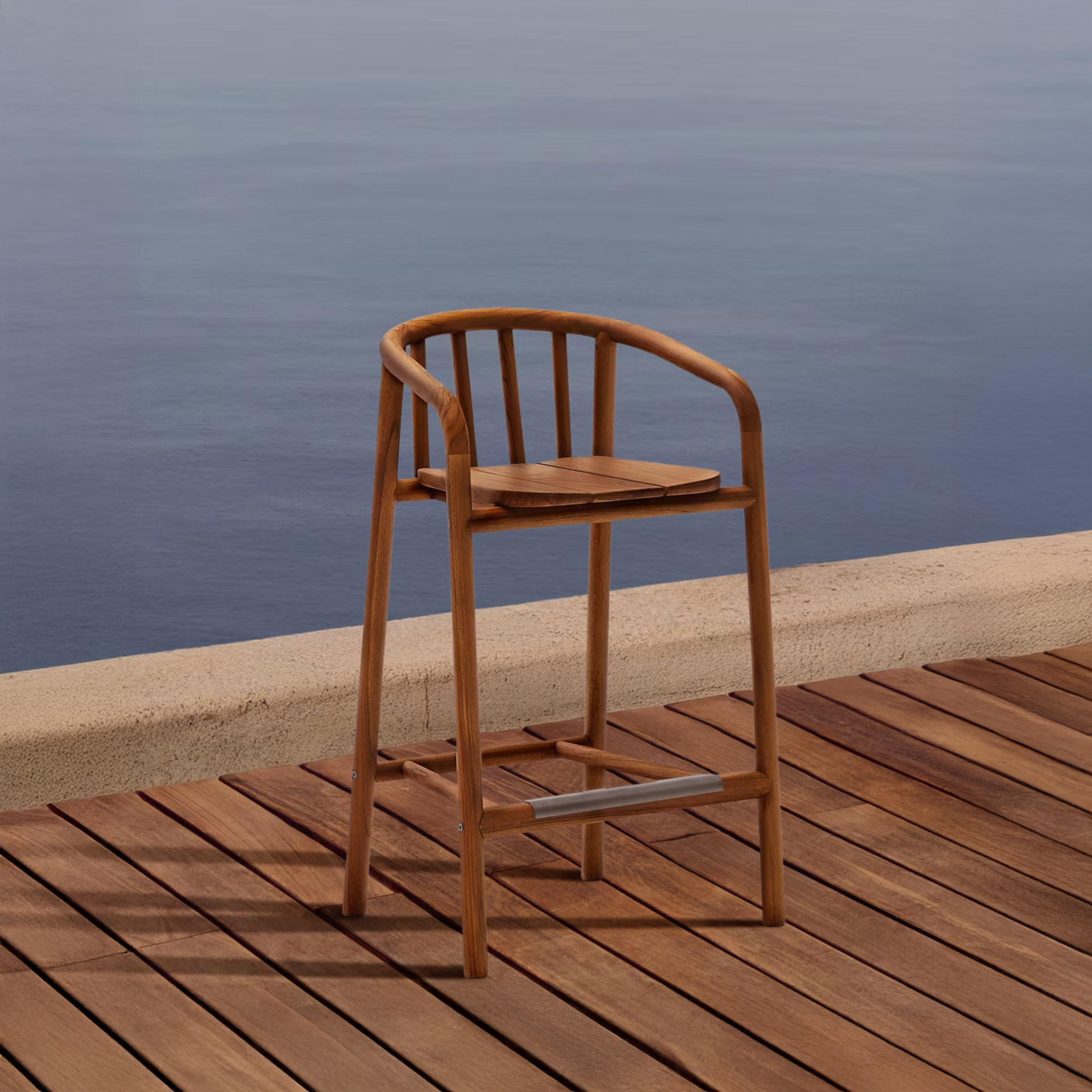 Kave Home Barkruk Turqueta Teakhout (zithoogte 65cm) | Kave Home