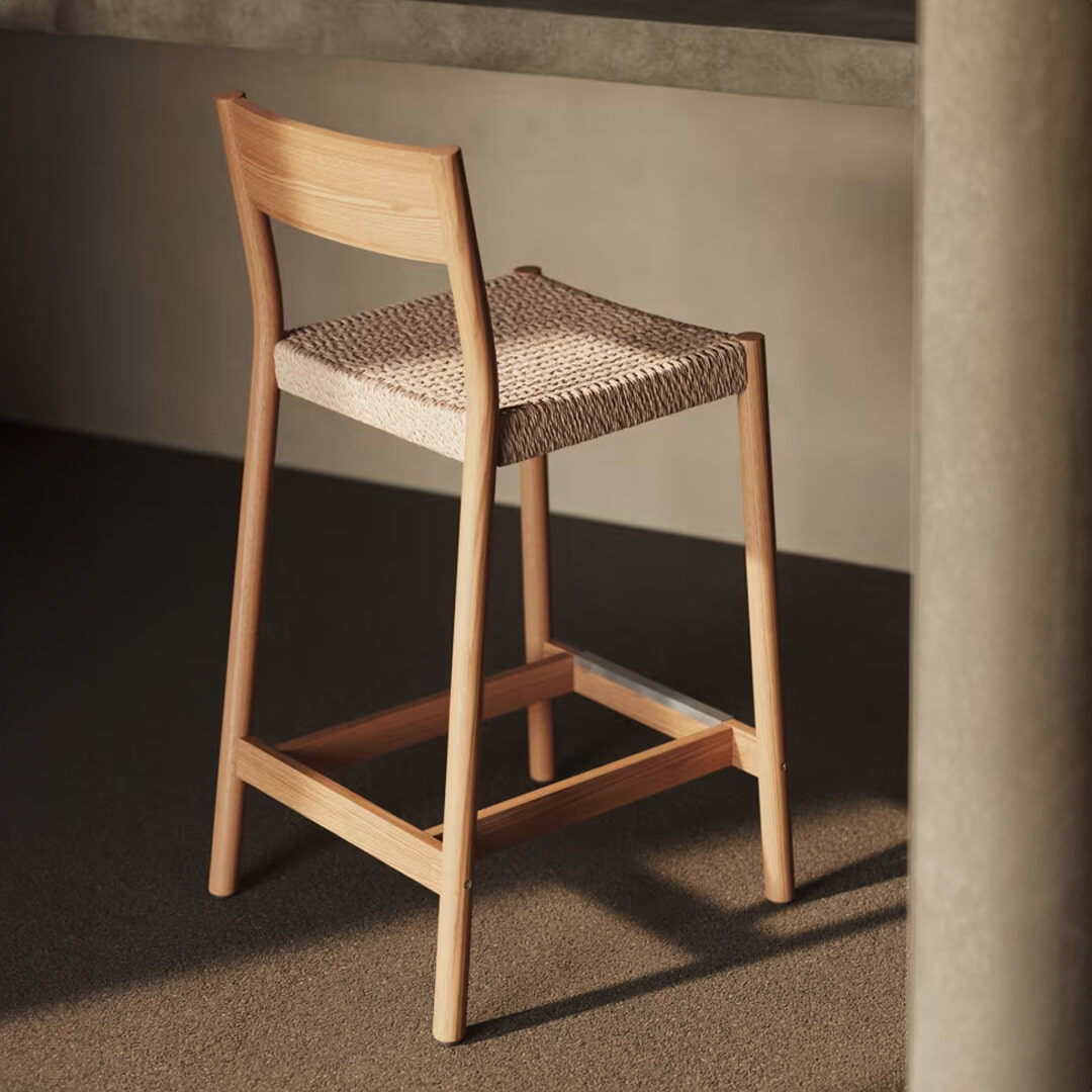 Kave Home Barkruk Yalia Eikenhout - Naturel (zithoogte 65cm) | Kave Home