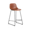 Kave Home Barkruk Zahara Lederlook - Bruin (zithoogte 76cm) | Kave Home