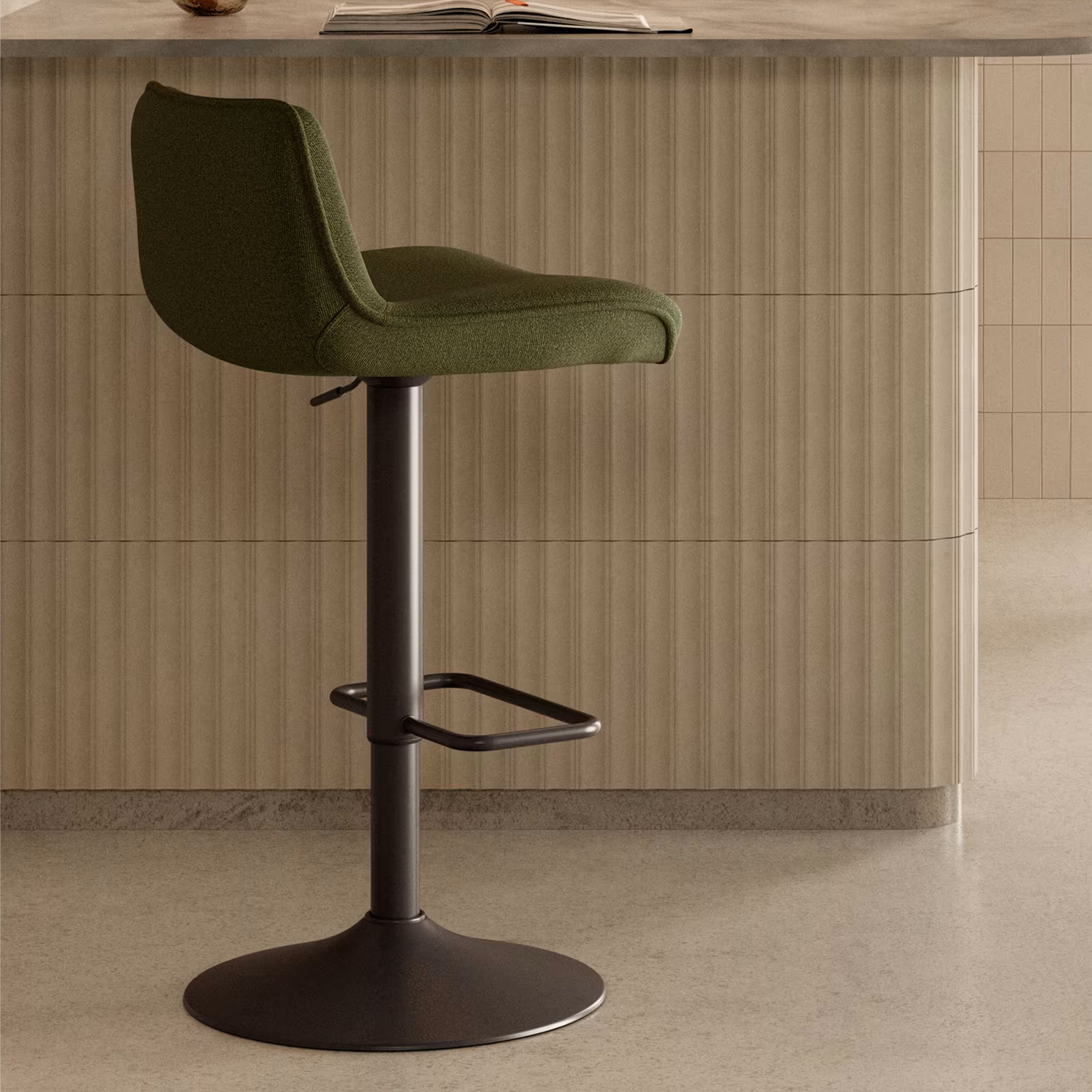 Kave Home Barkruk Zend Chenille - Groen | Kave Home