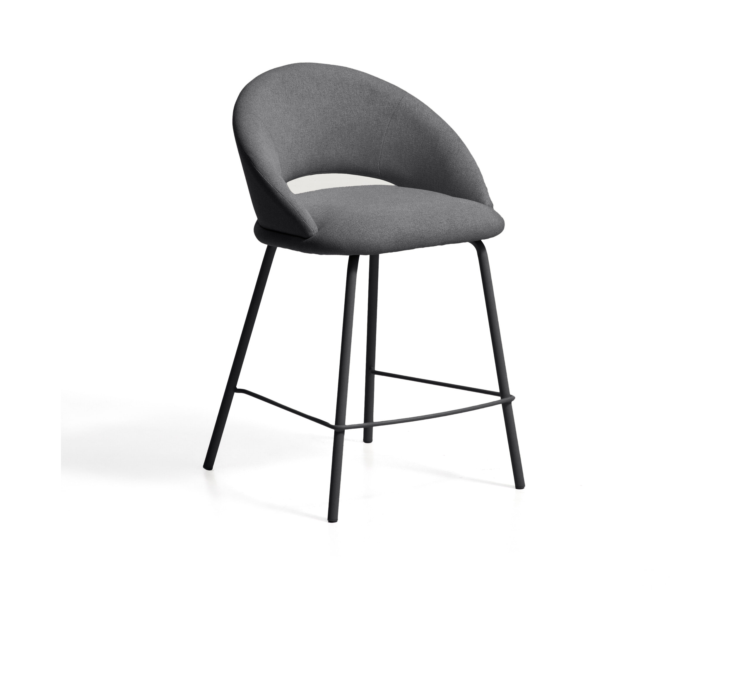 Kave Home Barstoel Bonali Chenille - Grijs (zithoogte 65cm) | Kave Home