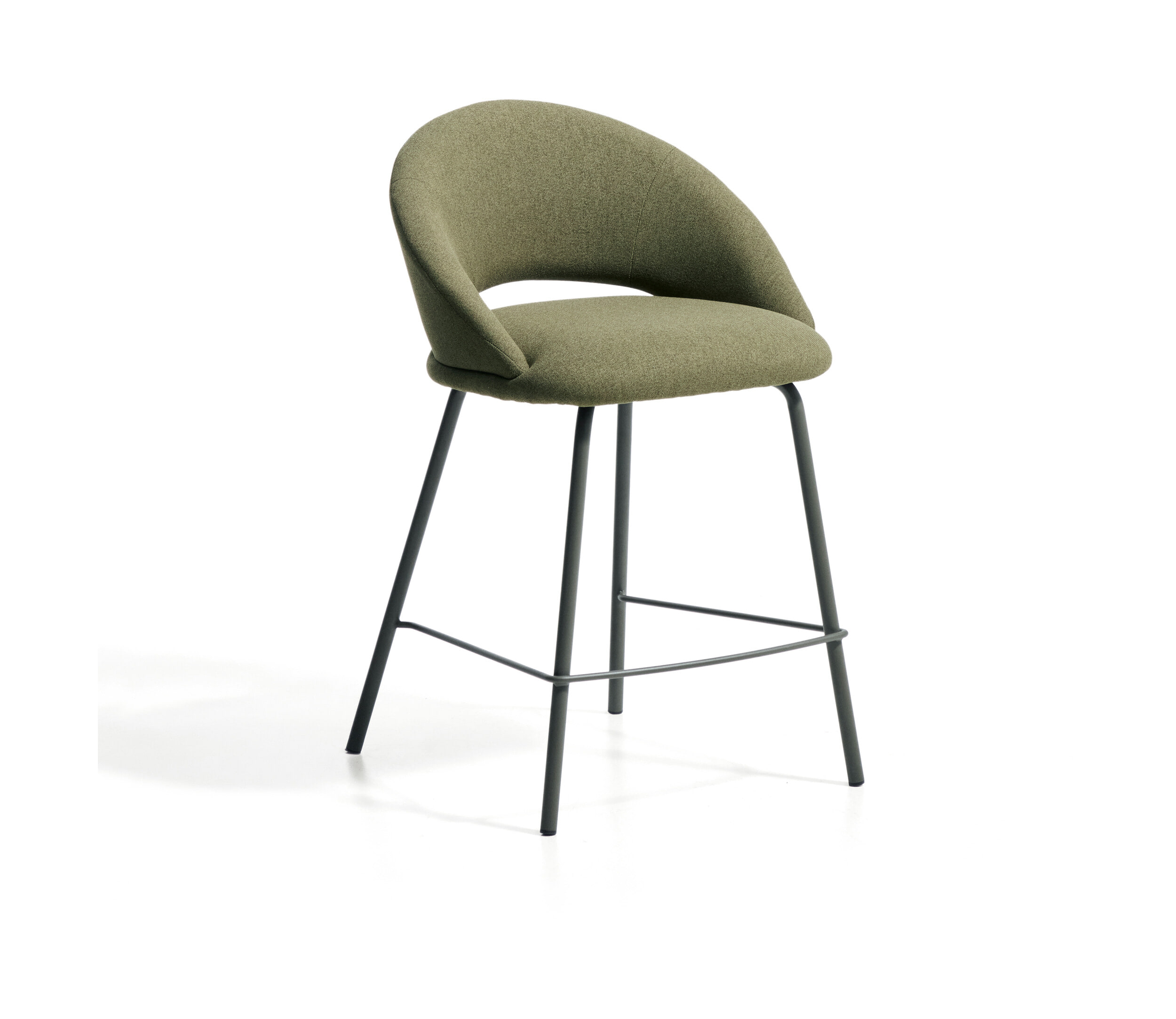 Kave Home Barstoel Bonali Chenille - Groen (zithoogte 65cm) | Kave Home
