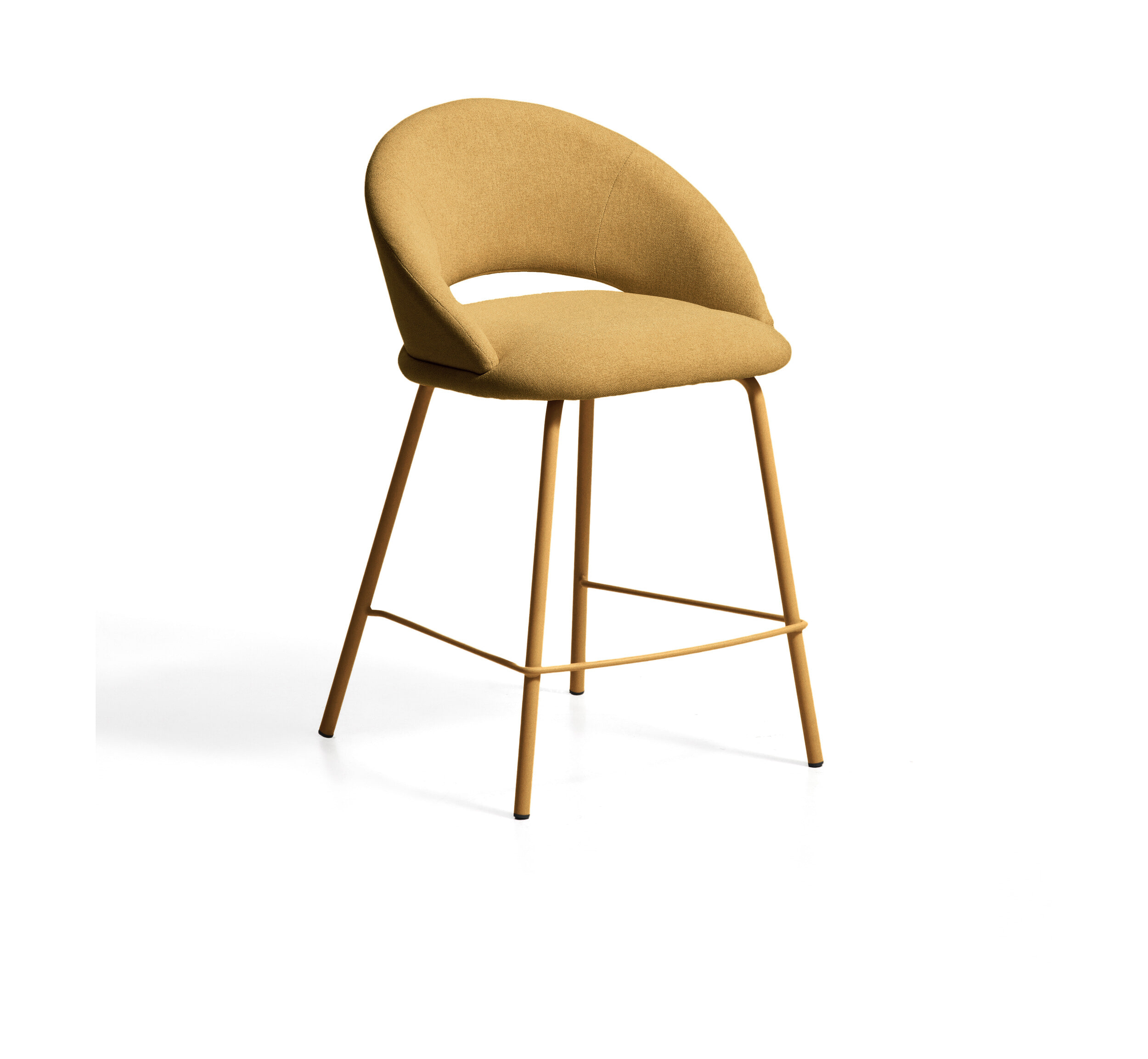 Kave Home Barstoel Bonali Chenille - Mosterdgeel (zithoogte 65cm) | Kave Home
