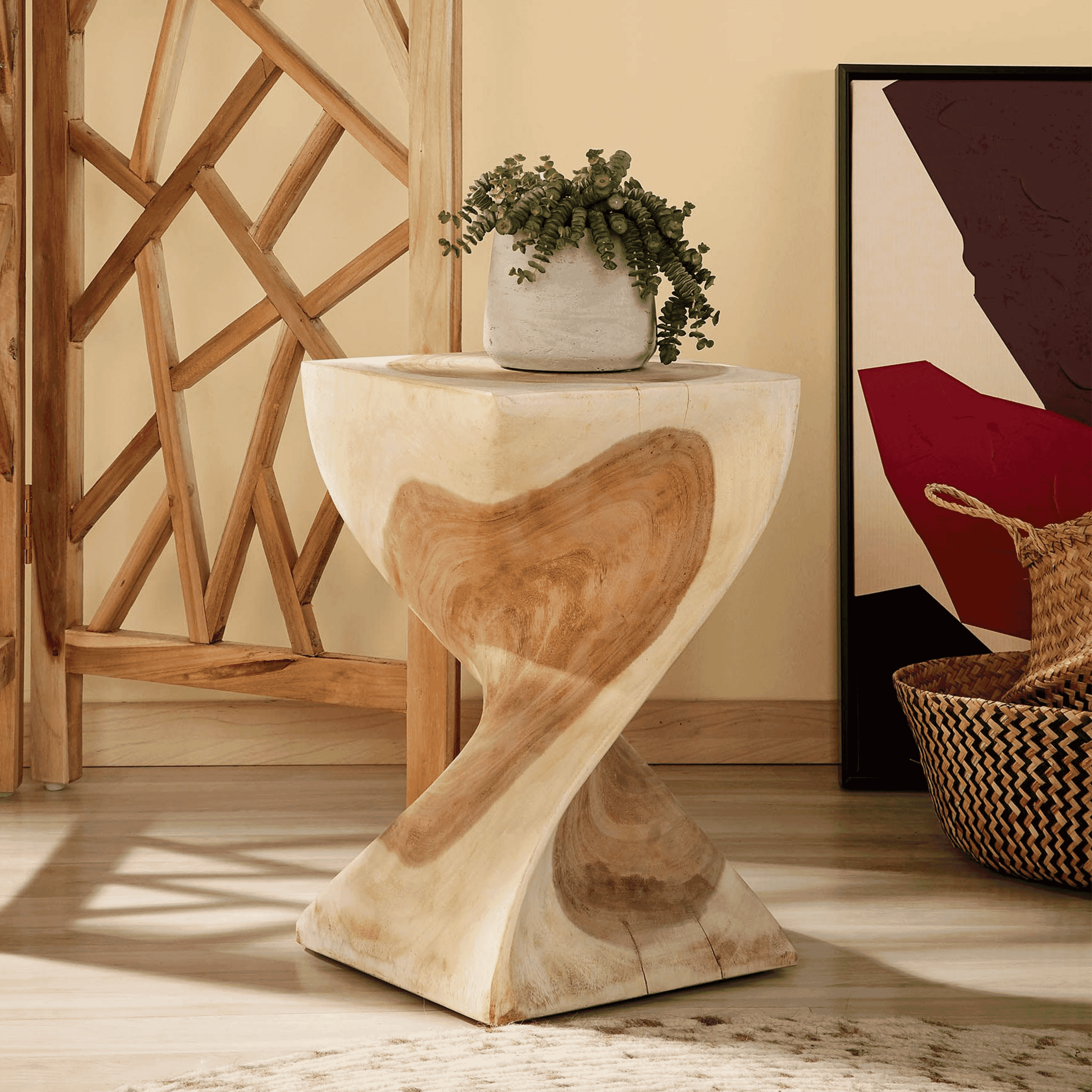 Kave Home Bijzettafel Hakon 30cm - Naturel - Vierkant | Kave Home