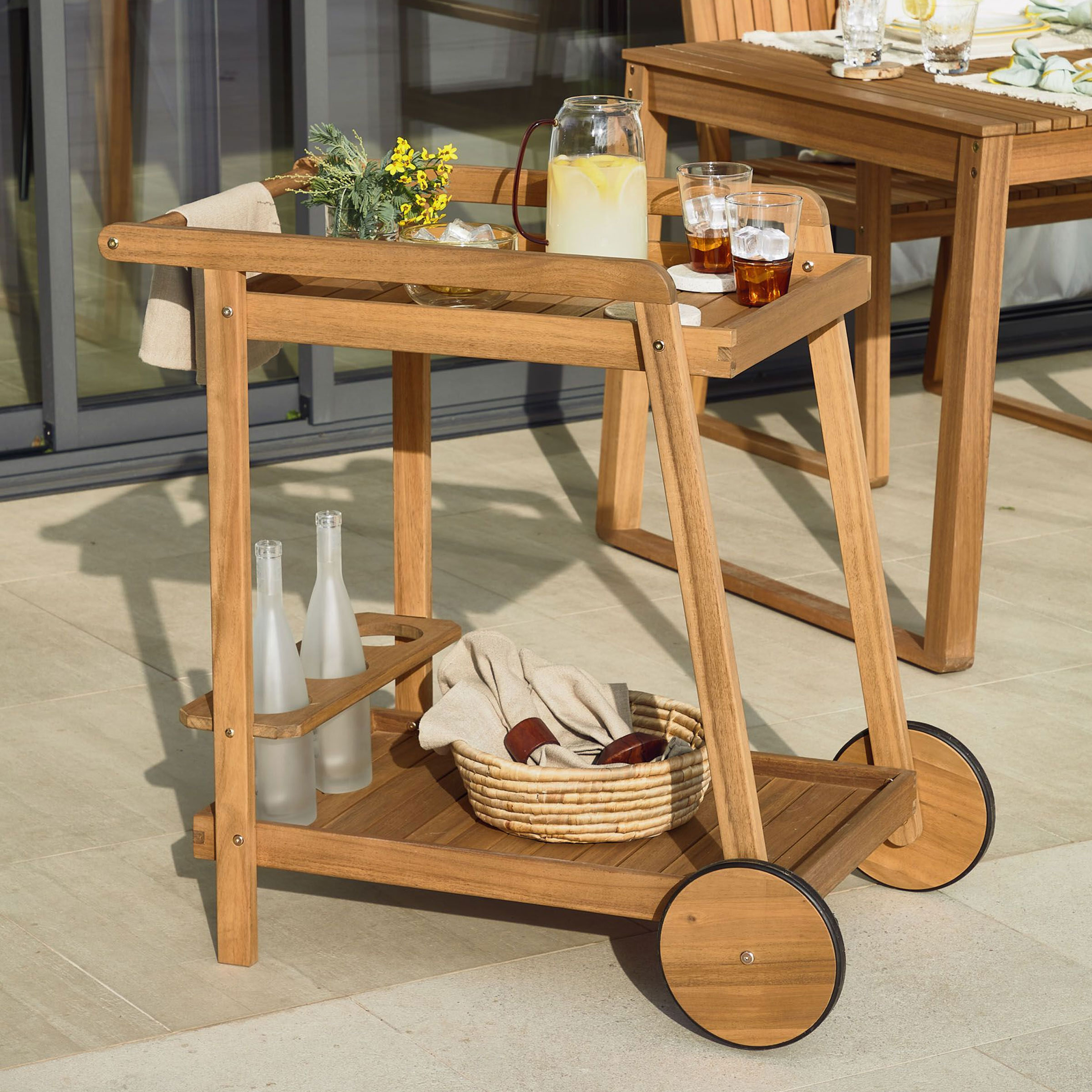 Kave Home Bijzettafel/Trolley Felisa 55 x 73cm - Naturel | Kave Home