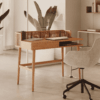 Kave Home Bureau Araxi Hout en rotan