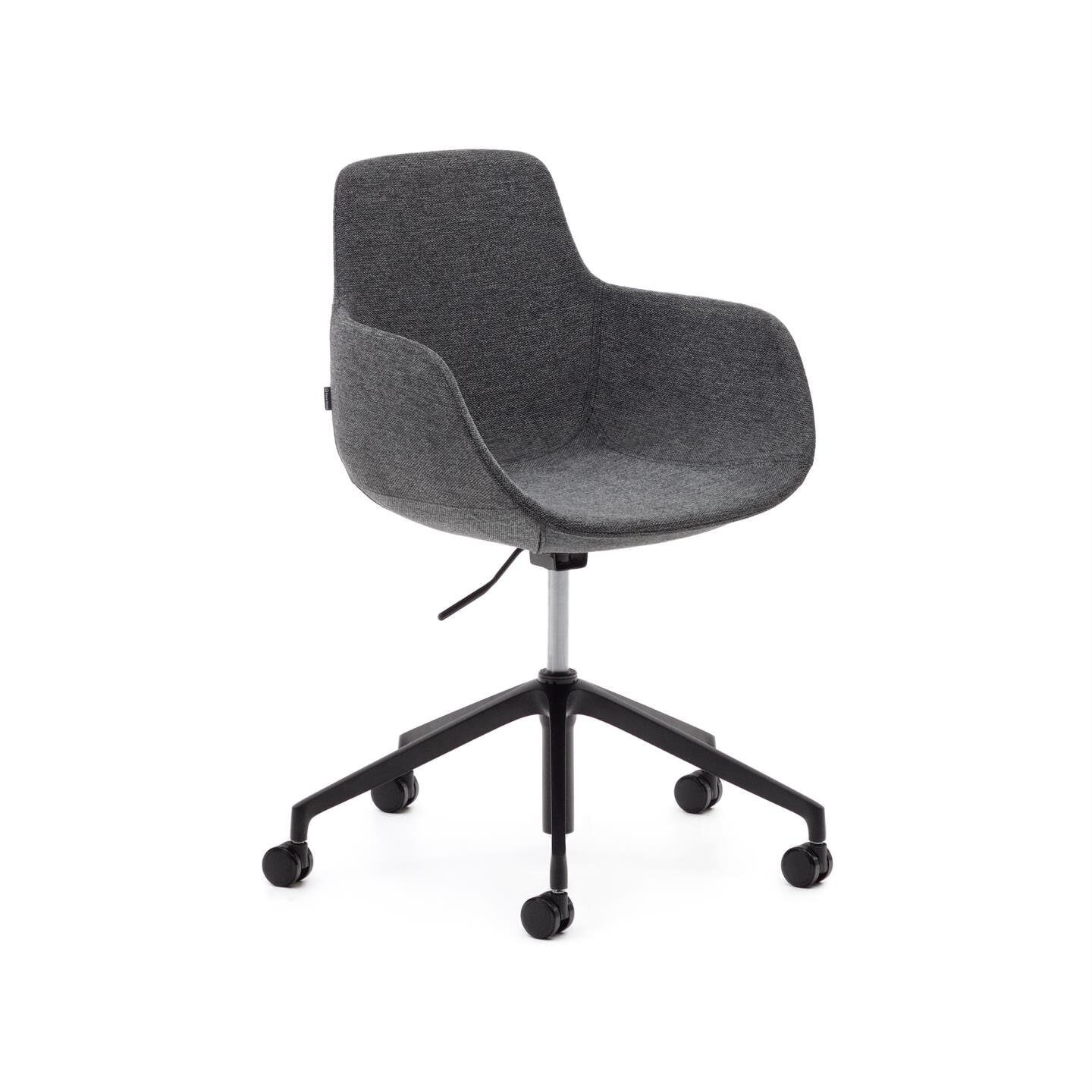Kave Home Bureaustoel Tissiana Chenille - Donkergrijs | Kave Home
