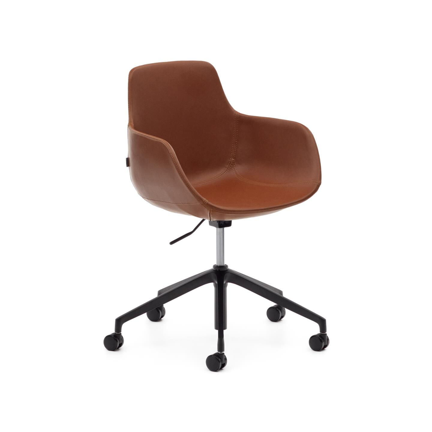 Kave Home Bureaustoel Tissiana PU leder - Bruin | Kave Home
